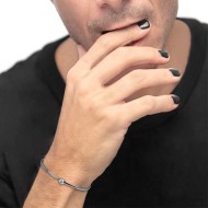 S.STEEL BANGLE WITH WHITE CZ STONE 5,25 MM Tenfort polished s.steel bangle size 61 mm (major axis)* 50 mm (minor axis), 3 mm thi