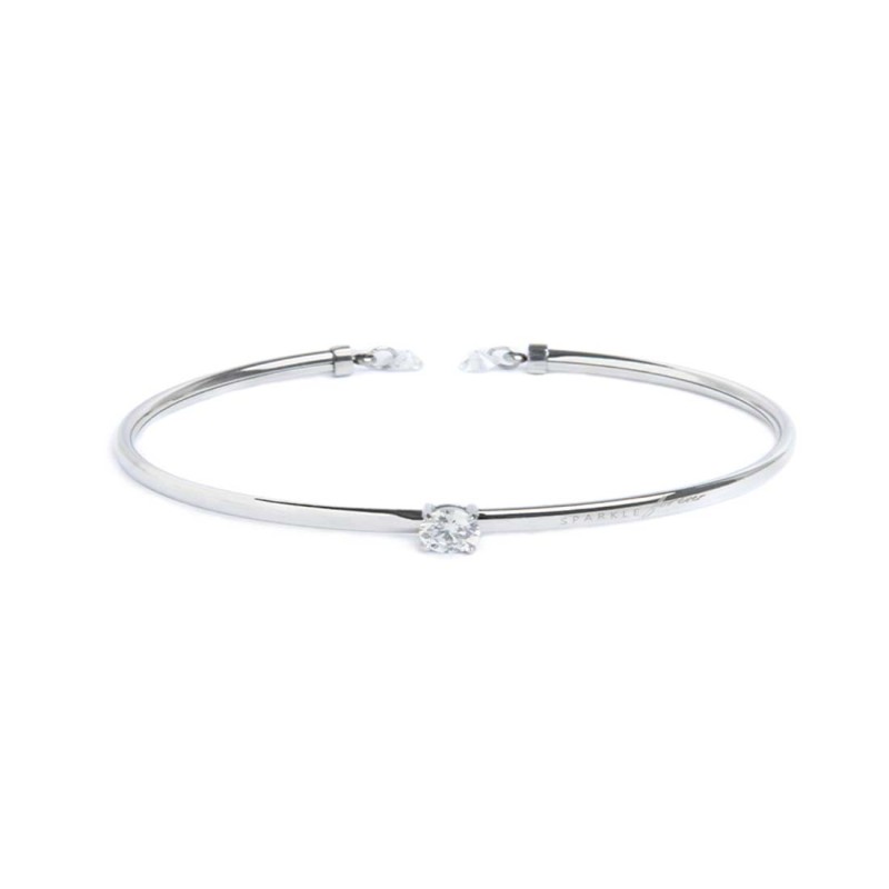 S.STEEL BANGLE WITH WHITE CZ STONE 5,25 MM Tenfort polished s.steel bangle size 61 mm (major axis)* 50 mm (minor axis), 3 mm thi S.STEEL BANGLE WITH WHITE CZ STONE 5,25 MM Tenfort polished s.steel bangle size 61 mm (major axis)* 50 mm (minor axis), 3 mm thi