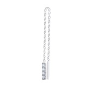 Orecchino pendente catena cutting cross e pendente con zirconi Orecchino pendente catena cutting cross e pendente con zirconi