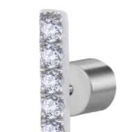 S.S. SINGLE EARRING WITH RECTANG. ELEMENT WITH WHITE CZ STONE S.steel single earring with rectangular element made by CNC size 1