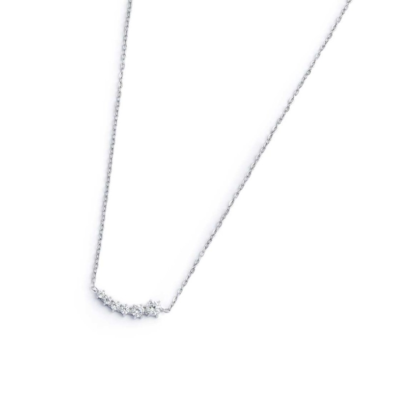 S.STEEL NECKLACE WITH ELEMENT WITH WHITE CZ STONE S.steel necklace with cutting cross chain 1 mm width, 0,20 mm thickness. On th