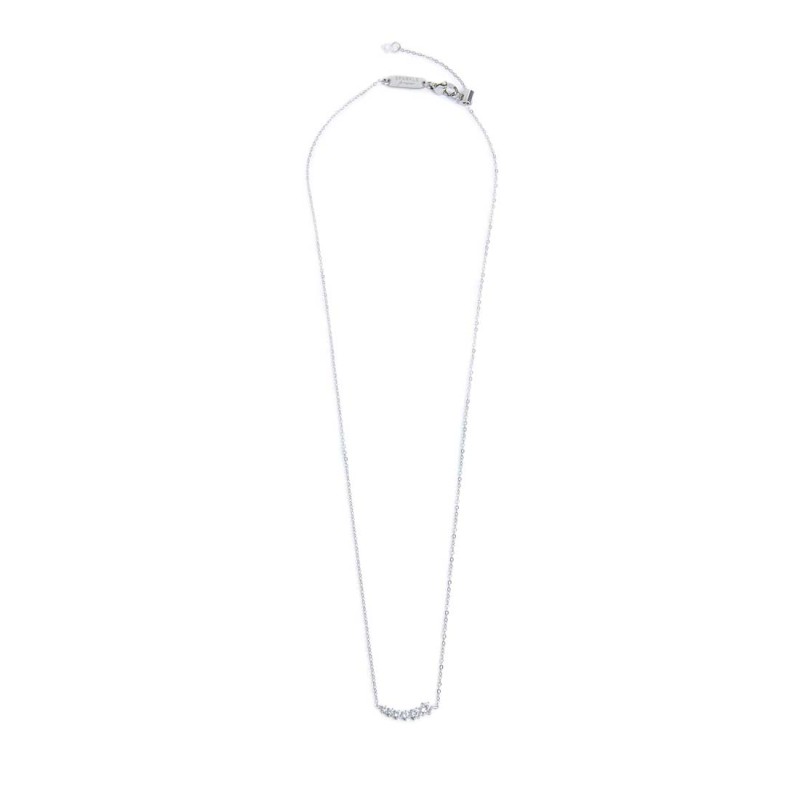 S.STEEL NECKLACE WITH ELEMENT WITH WHITE CZ STONE S.steel necklace with cutting cross chain 1 mm width, 0,20 mm thickness. On th