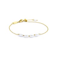 Bracciale catena cross con perle ovali