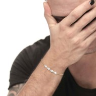 Bracciale catena cross con perle ovali