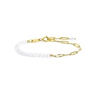 Bracciale catena figaro e perle irregolari Bracciale catena figaro e perle irregolari