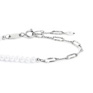 Bracciale catena figaro e perle irregolari