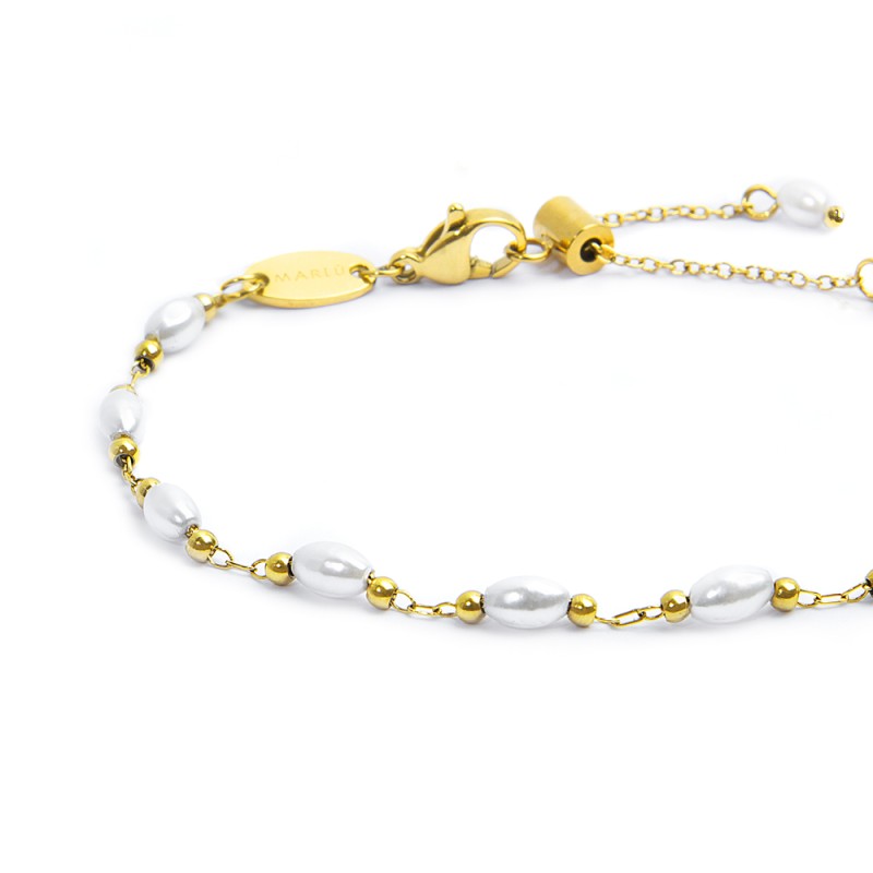 Bracciale catena con perle irregolari