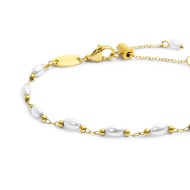 Bracciale catena con perle irregolari