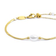 BR ACC CAT SNAKE CON DECORO E PERLA OVALE