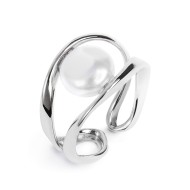 Anello a doppia fascia con perla Anello a doppia fascia con perla