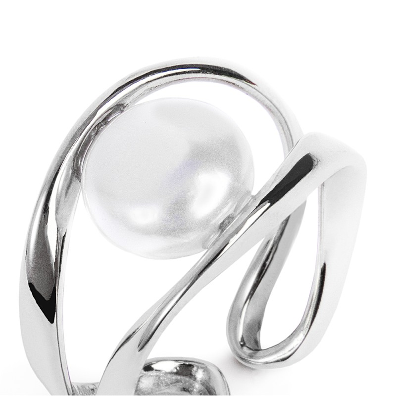 Anello a doppia fascia con perla Anello a doppia fascia con perla