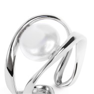 Anello a doppia fascia con perla Anello a doppia fascia con perla