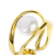 Anello a doppia fascia con perla Anello a doppia fascia con perla