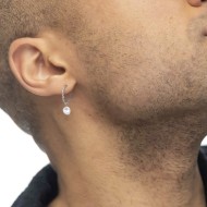 Orecchino a cerchio 2,7cm con perla pendente