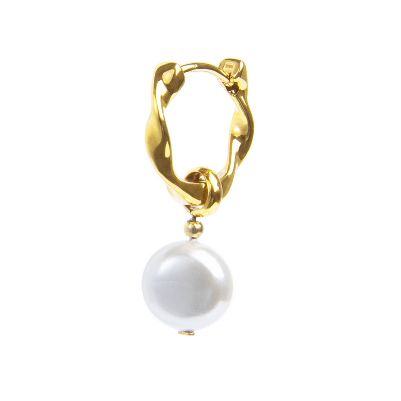OR ACC MONO CERCHIO RITORTO D1,4CM CON PERLA IRR. PEND