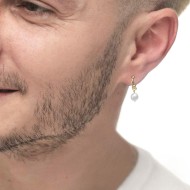 Orecchino a cerchio 1,4cm con perla pendente