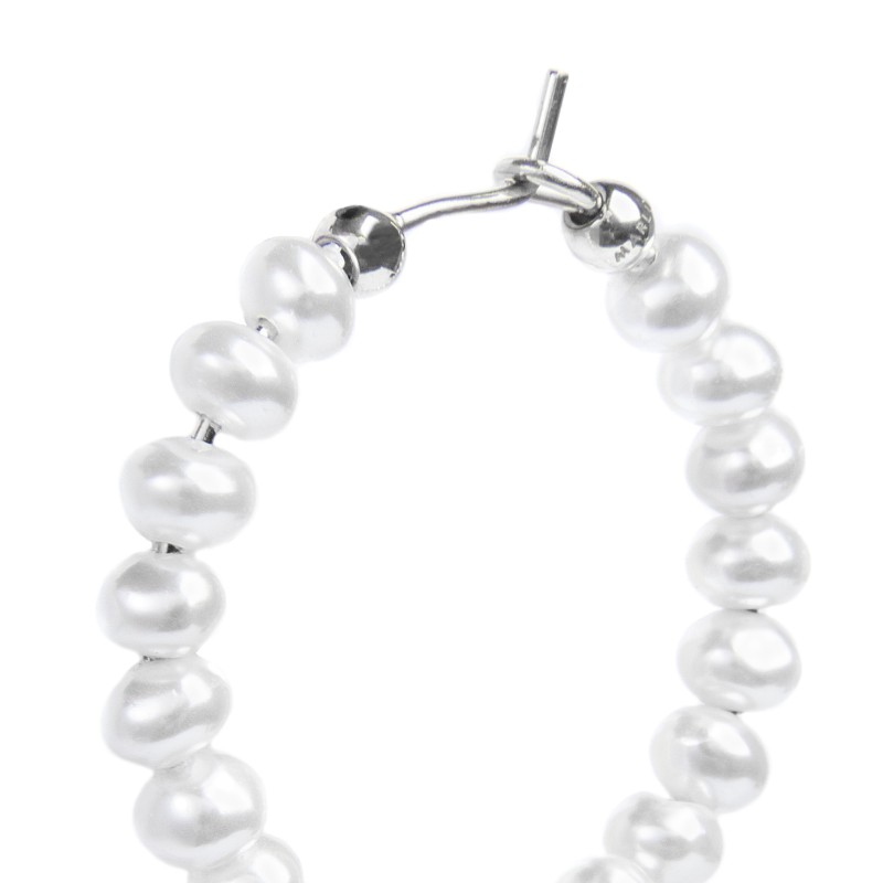 Orecchino a cerchio con perle irregolari Orecchino a cerchio con perle irregolari