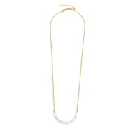 Collana catena cross con perle ovali centrali