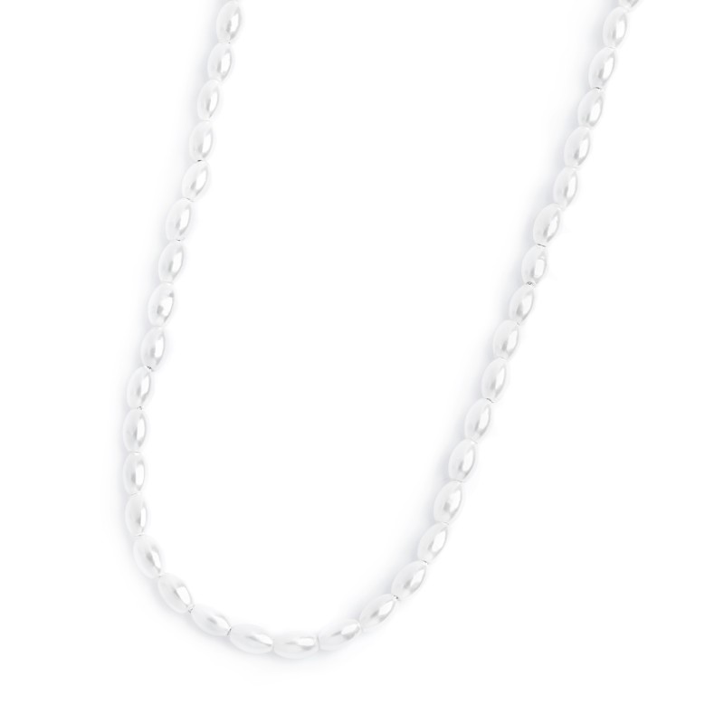 Collana catena con perle ovali