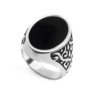 MAT S.STEEL OVAL PLATE BLACK ENAMEL Mat s.steel oval plate 15,30*20 mm, 1,50 mm thickness, on the front side black enamel, on th