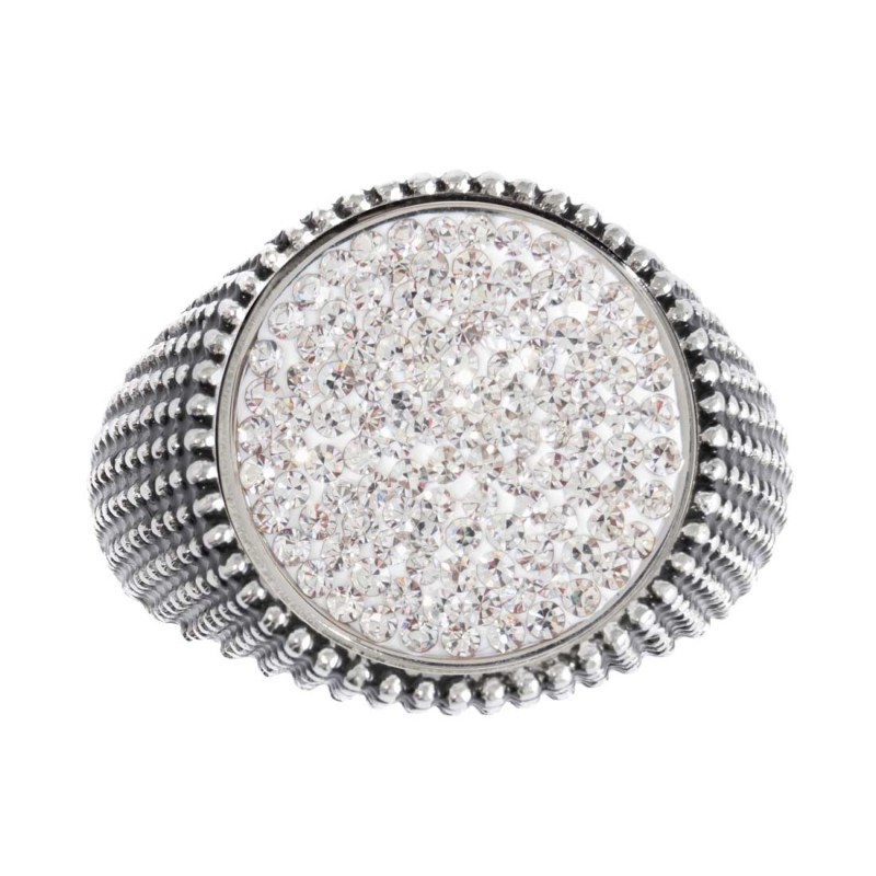 Piastrina tonda con cristalli changy Piastrina tonda con cristalli changy