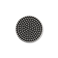 S.STEEL ROUND PLATE WITH DOTS TEXTURE Polished s.steel round plate 16,20 mm diameter, 1,50 mm thickness with mat black oil dots S.STEEL ROUND PLATE WITH DOTS TEXTURE Polished s.steel round plate 16,20 mm diameter, 1,50 mm thickness with mat black oil dots