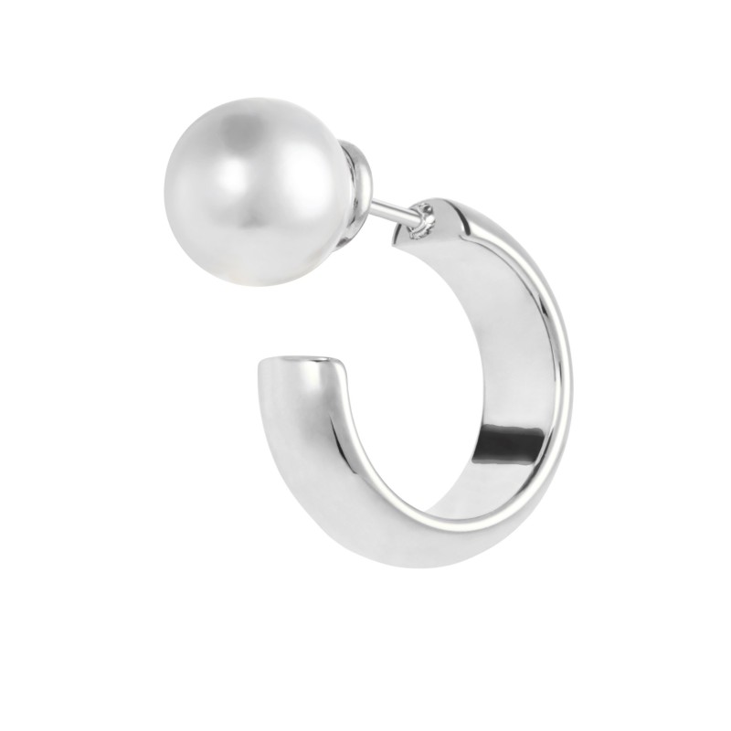 Orecchino a lobo a cerchietto 1,5cm con chiusura perla