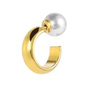 Orecchino a lobo a cerchietto 1,5cm con chiusura perla