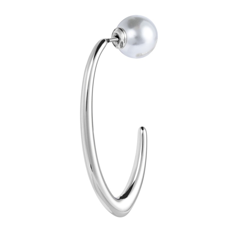 Orecchino a lobo ovale con chiusura perla