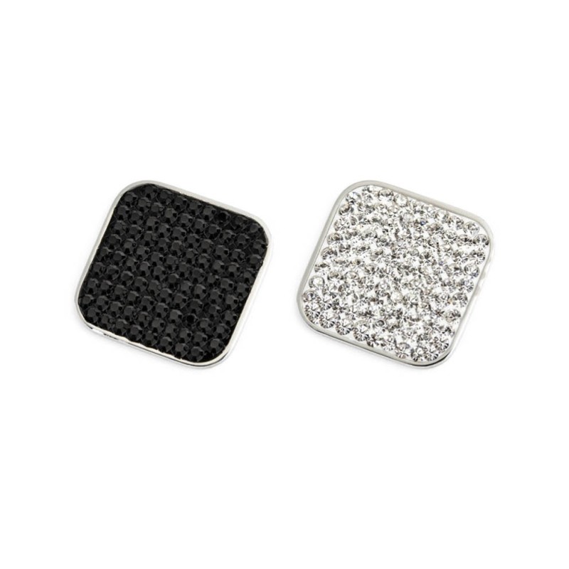 Anello changy quadrato con piastrina cristalli neri Anello changy quadrato con piastrina cristalli neri