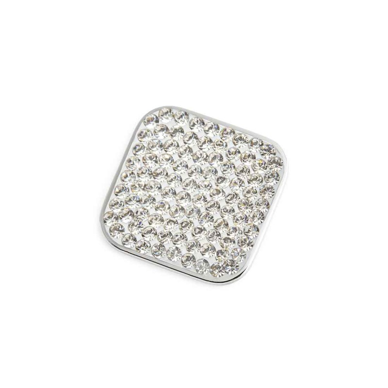 Anello changy quadrato con piastrina cristalli neri