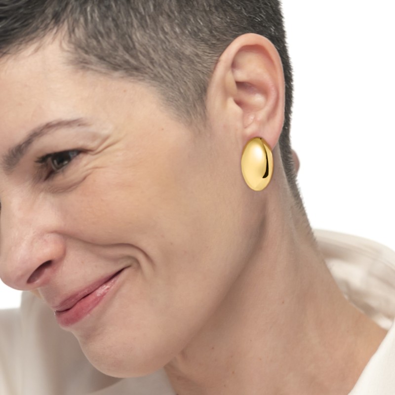 Orecchino a lobo bottone ovale 2,8cm