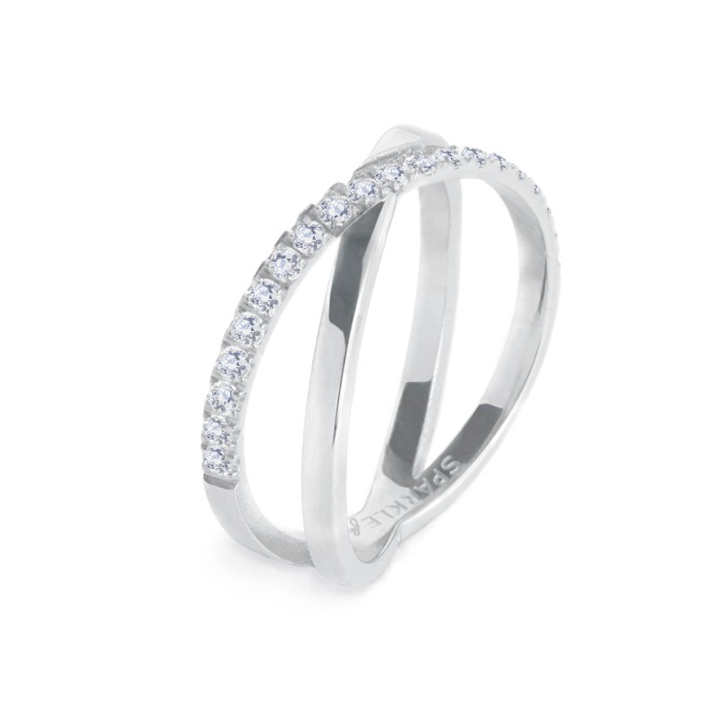 Anello incrociato con zirconi bianchi Anello incrociato con zirconi bianchi