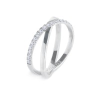 Anello incrociato con zirconi bianchi Anello incrociato con zirconi bianchi