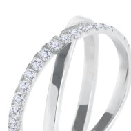 Anello incrociato con zirconi bianchi Anello incrociato con zirconi bianchi
