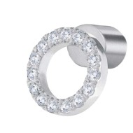 S.S. SINGLE EARRING ROUND ELEMENT 8,50 MM S.steel single earring by CNC with round element 8,50 mm diameter with round white cz