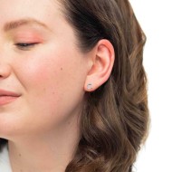 S.S. SINGLE EARRING ROUND ELEMENT 8,50 MM S.steel single earring by CNC with round element 8,50 mm diameter with round white cz