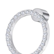 S.S. SINGLE EARRING ROUND ELEMENT 14,30MM S.steel single earring by CNC with round element 14,30 mm diameter with round white cz