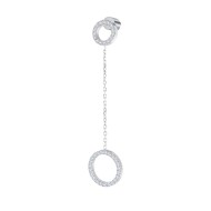 S.S EARRING WITH TWO ROUND ELEMENTS S.steel single earring on the top round element 8,50 mm diameter with round white cz stone 1 S.S EARRING WITH TWO ROUND ELEMENTS S.steel single earring on the top round element 8,50 mm diameter with round white cz stone 1