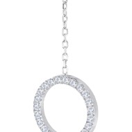 Orecchino pendente cerchi con zirconi bianchi