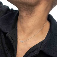 Collana infinito con zirconi bianchi