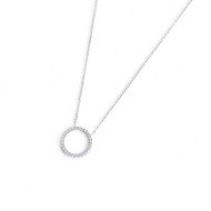 S.STEEL NECKLACE WITH ROUND ELEMENT D14,30MM S.steel necklace with cutting cross chain, 1 mm width, 0,26 mm thickness. On the ce