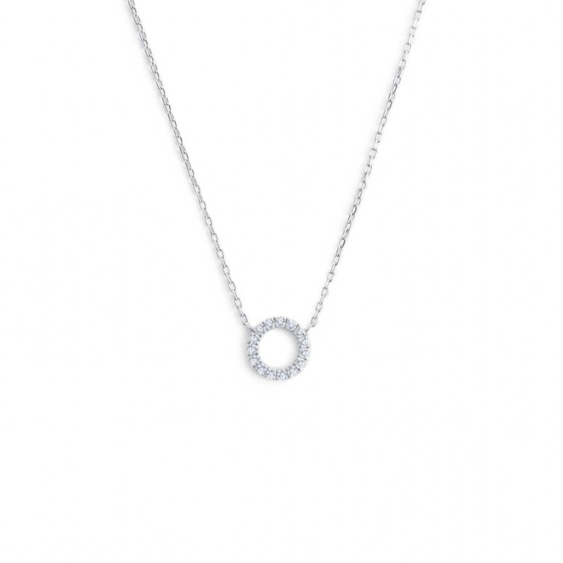 Collana cerchio 0,8cm con zirconi bianchi Collana cerchio 0,8cm con zirconi bianchi