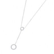 S.STEEL Y NECKLACE WITH TWO ROUND ELEMENTS S.steel Y necklace with cutting cross chain, 1 mm width, 0,26 mm thickness. On the ce S.STEEL Y NECKLACE WITH TWO ROUND ELEMENTS S.steel Y necklace with cutting cross chain, 1 mm width, 0,26 mm thickness. On the ce