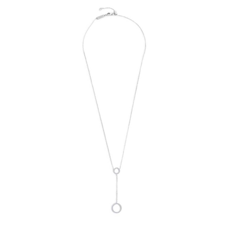 S.STEEL Y NECKLACE WITH TWO ROUND ELEMENTS S.steel Y necklace with cutting cross chain, 1 mm width, 0,26 mm thickness. On the ce S.STEEL Y NECKLACE WITH TWO ROUND ELEMENTS S.steel Y necklace with cutting cross chain, 1 mm width, 0,26 mm thickness. On the ce