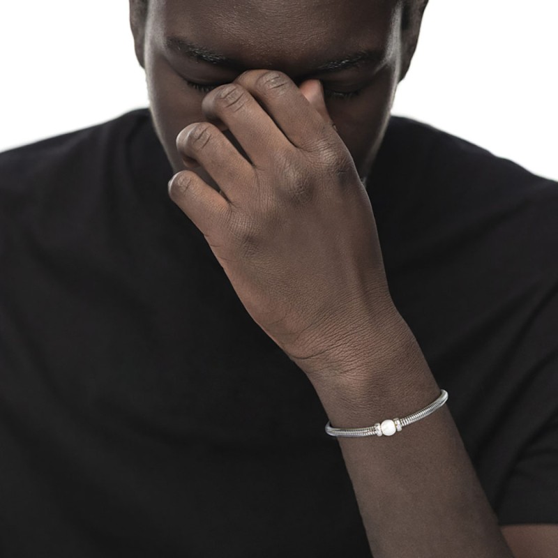 Bracciale catena snake con sfera centrale Bracciale catena snake con sfera centrale