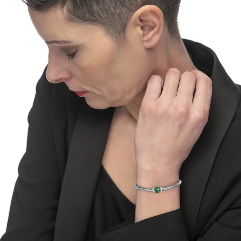 Bracciale catena snake con sfera centrale Bracciale catena snake con sfera centrale