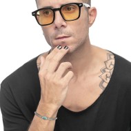 Bracciale catena snake con sfera centrale