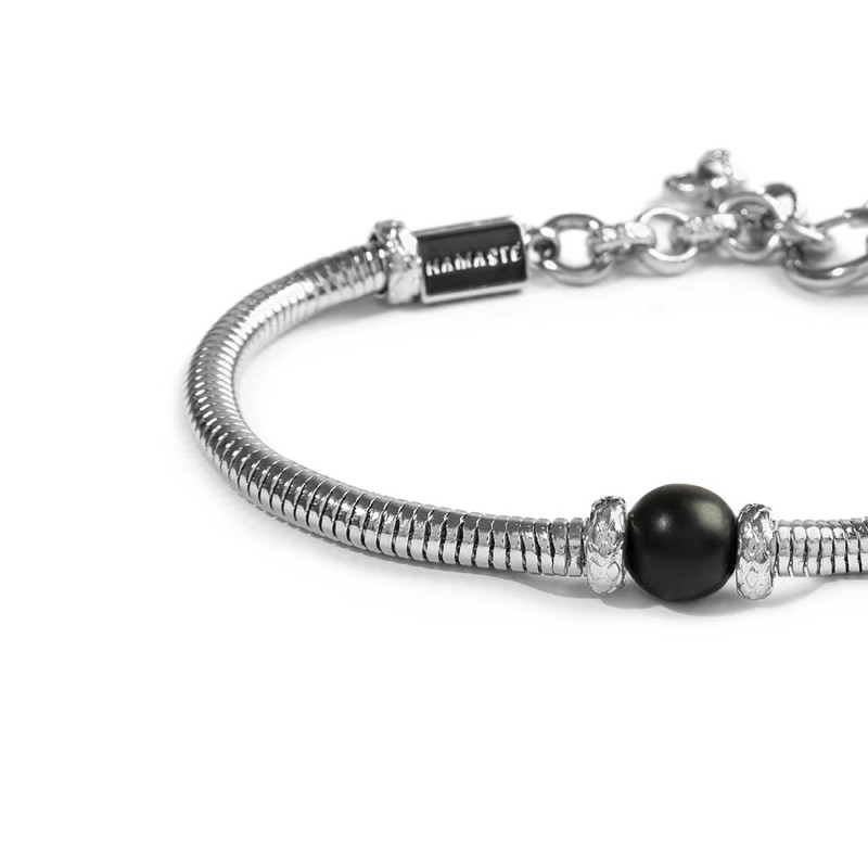 Bracciale catena snake con sfera centrale