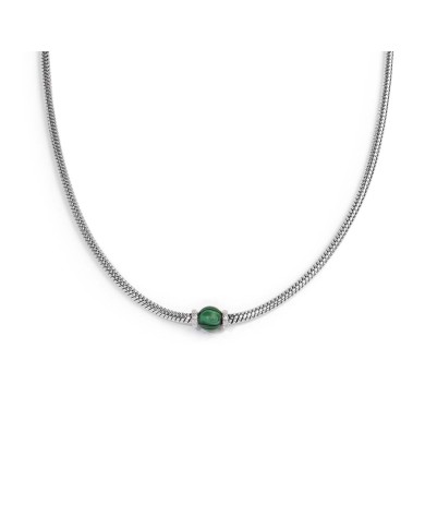 Collana catena snake con sfera centrale Collana catena snake con sfera centrale